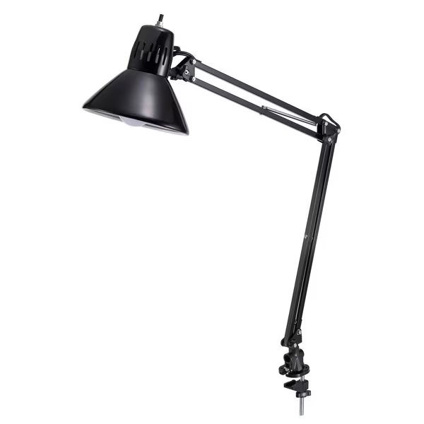LED Swing Arm Desk Lamp with Metal Clamp Mount, Black, Bostitch, Mfr#: VLF100